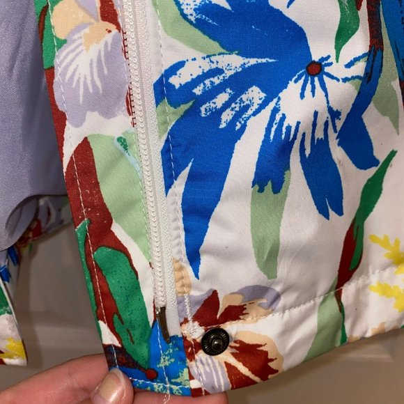 Columbia Womens White Floral Omni-Tech Splash a Little II Rain Jacket Hood Large - Picture 4 of 9